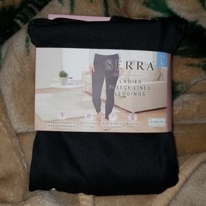 Serra Black Ladies Fleece Lined Leggings L 12/14